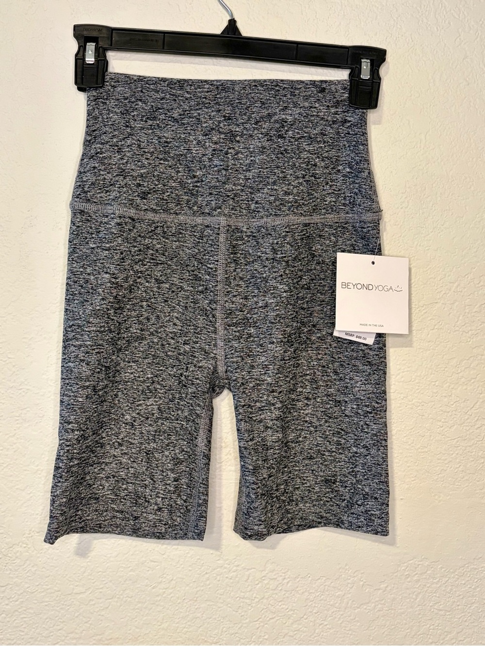 Beyond Yoga Gray Heather High-Rise Bike Shorts
